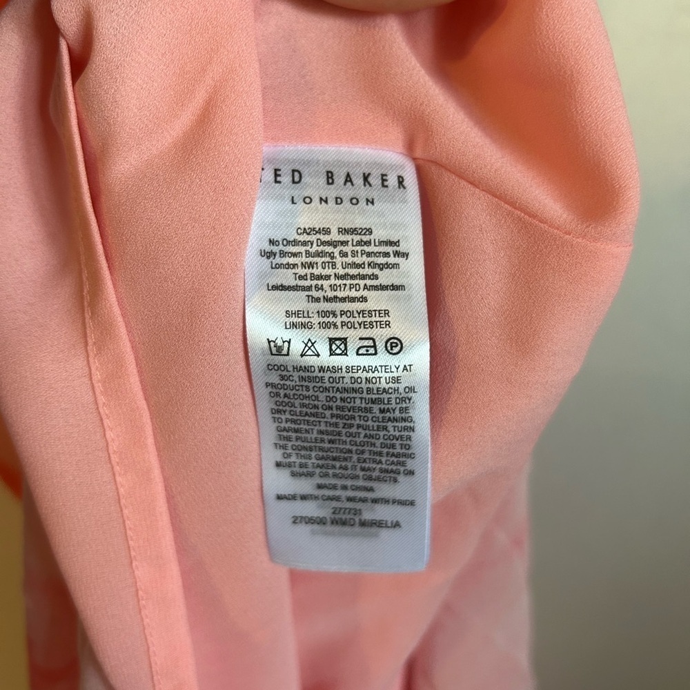 NWT Ted Baker 'Mirelia' Cross Front Pleated Midi Dress
- Coral - Picture 8 of 9